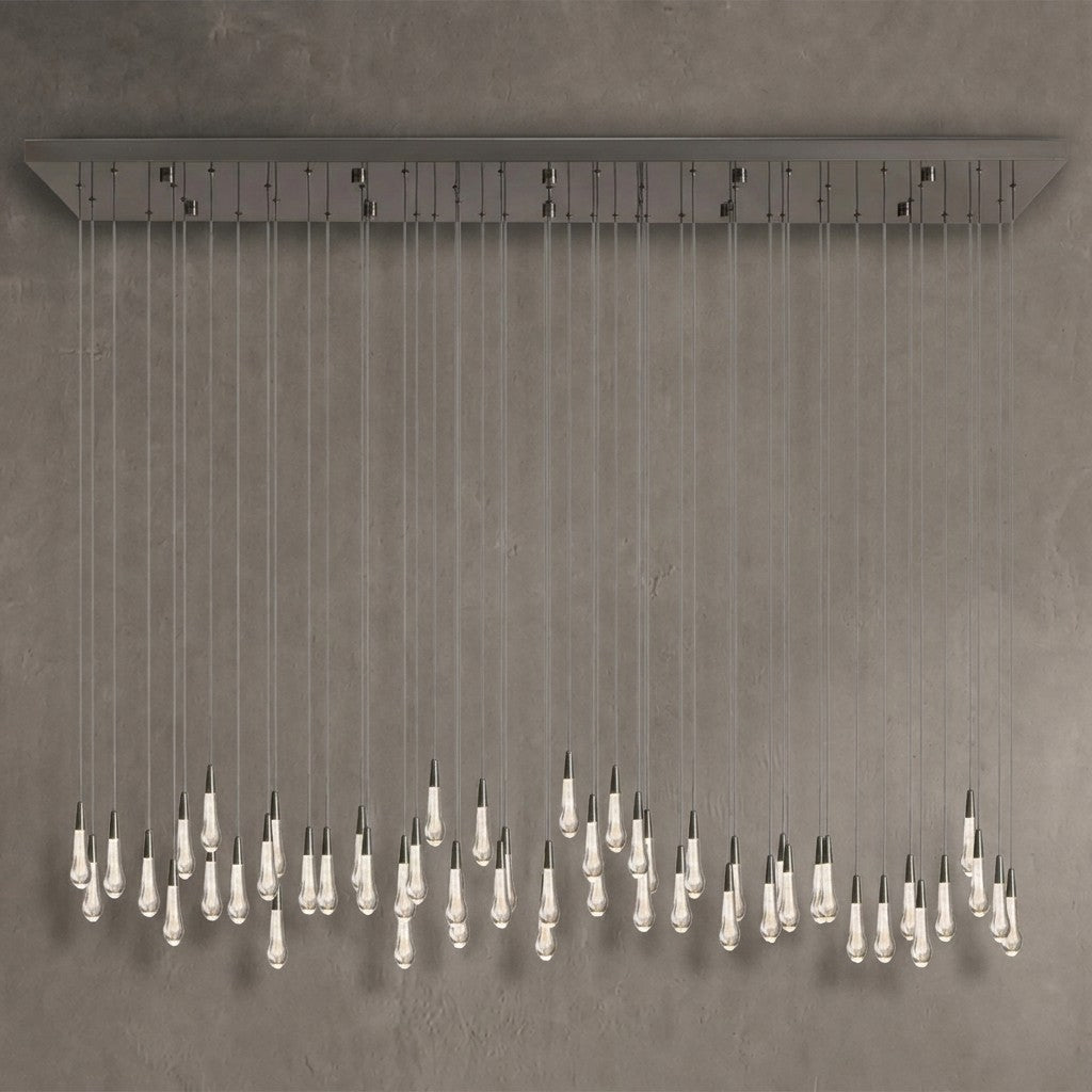 Soltaire Glass Linear Chandelier 87"