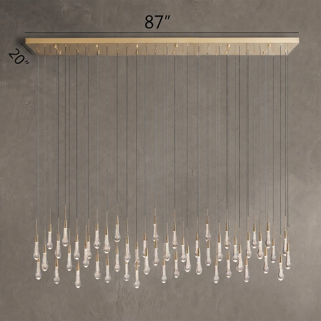 Soltaire Glass Linear Chandelier 87"