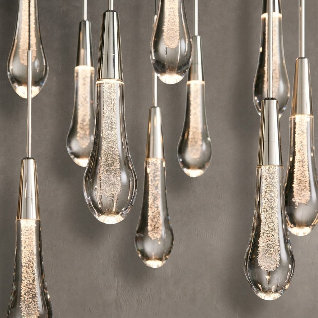 Soltaire Glass Linear Chandelier 87"