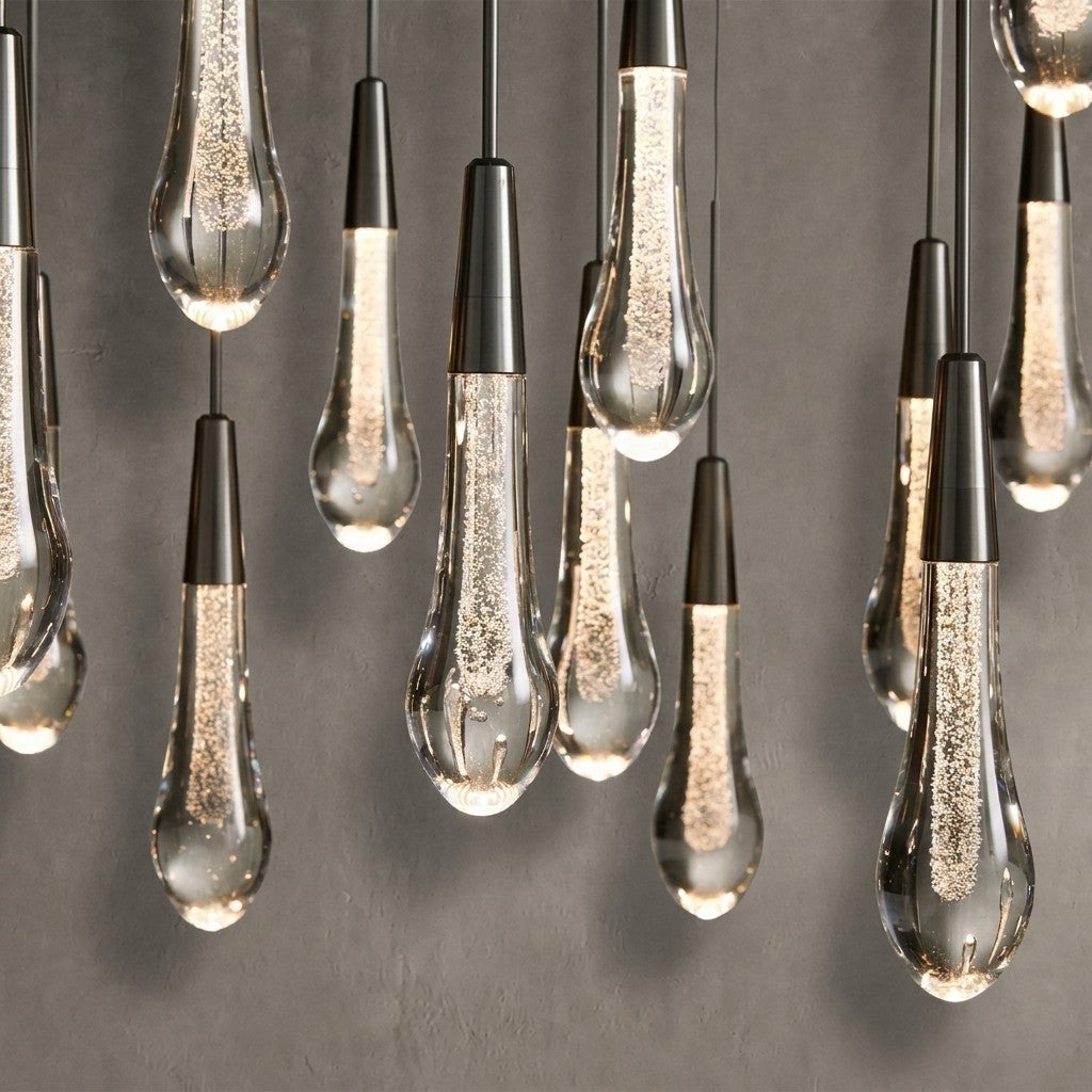 Soltaire Glass Linear Chandelier 87"