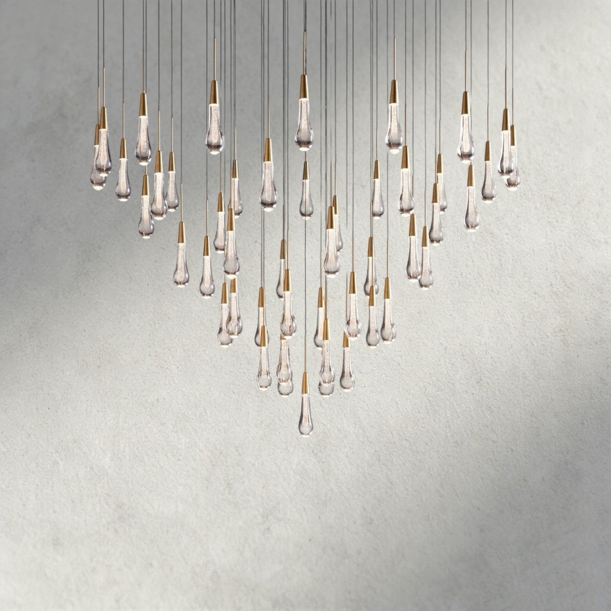 58" / Brass Soltaire Round Chandelier 17", 24", 36", 58"