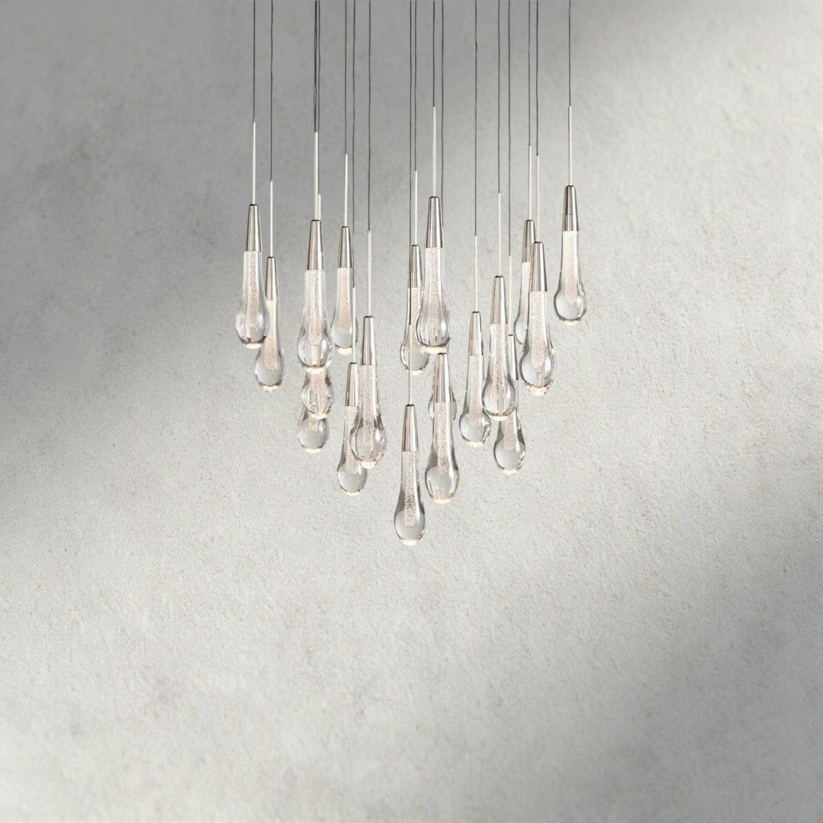 24" / Nickle Soltaire Round Chandelier 17", 24", 36", 58"
