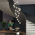 Spiral Pineapple Multi Glass Ball Staircase Chandelier - Jecanoli