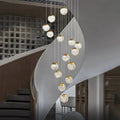 Spiral Pineapple Multi Glass Ball Staircase Chandelier - Jecanoli