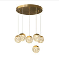 Spiral Pineapple Multi Glass Ball Staircase Chandelier - Jecanoli