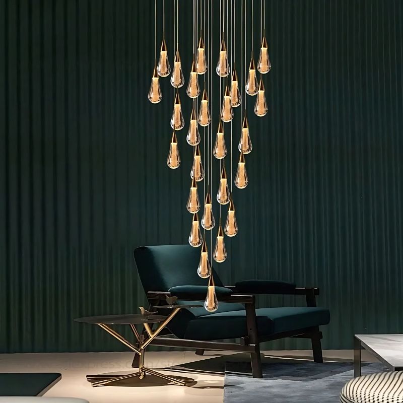 Spiral Raindrop Staircase Ceiling Lighting - 1 LightsWarm White 3000kJecanoli