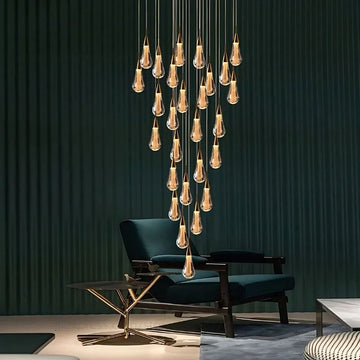 Spiral Raindrop Staircase Ceiling Lighting - 1 LightsWarm White 3000kJecanoli