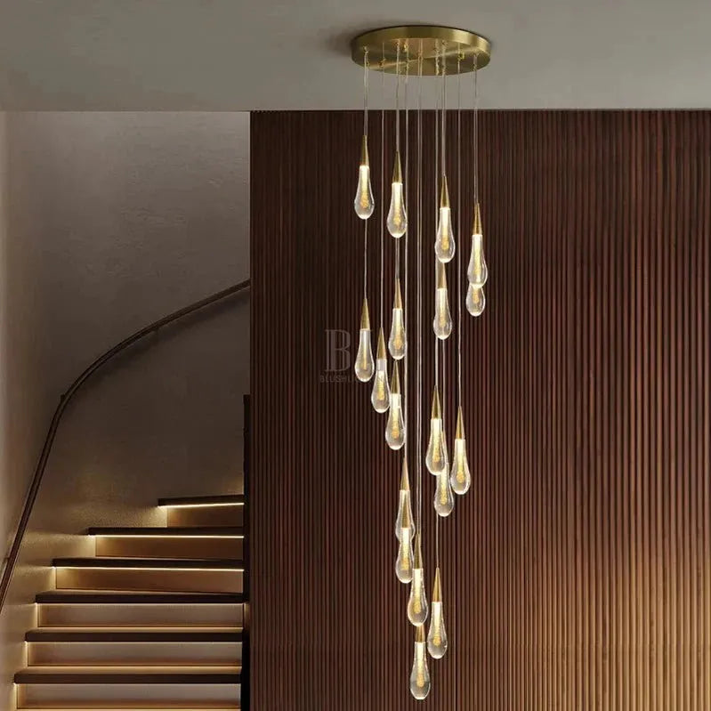 Spiral Raindrop Staircase Ceiling Lighting - 1 LightsWarm White 3000kJecanoli