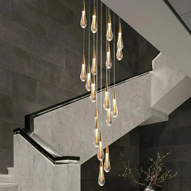 Spiral Raindrop Staircase Ceiling Lighting - 1 LightsWarm White 3000kJecanoli