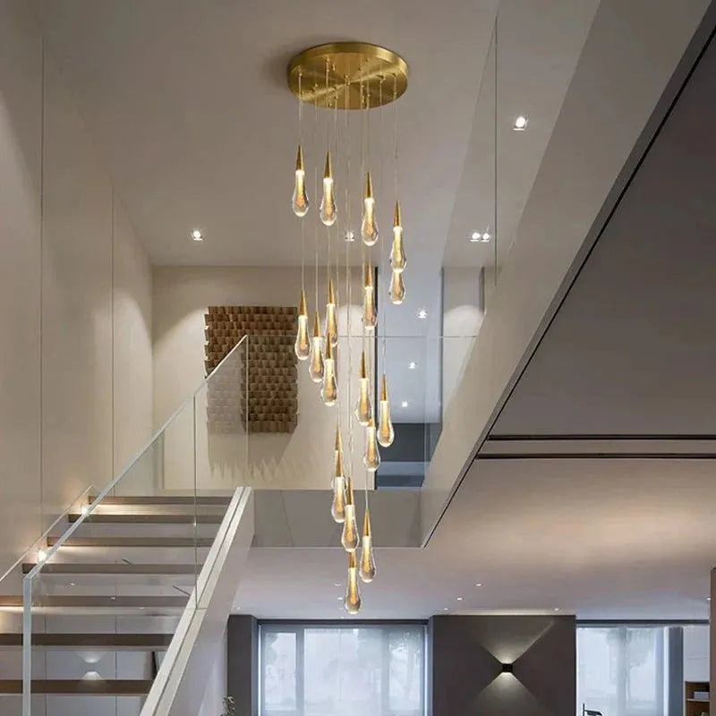 Spiral Raindrop Staircase Ceiling Lighting - 1 LightsWarm White 3000kJecanoli