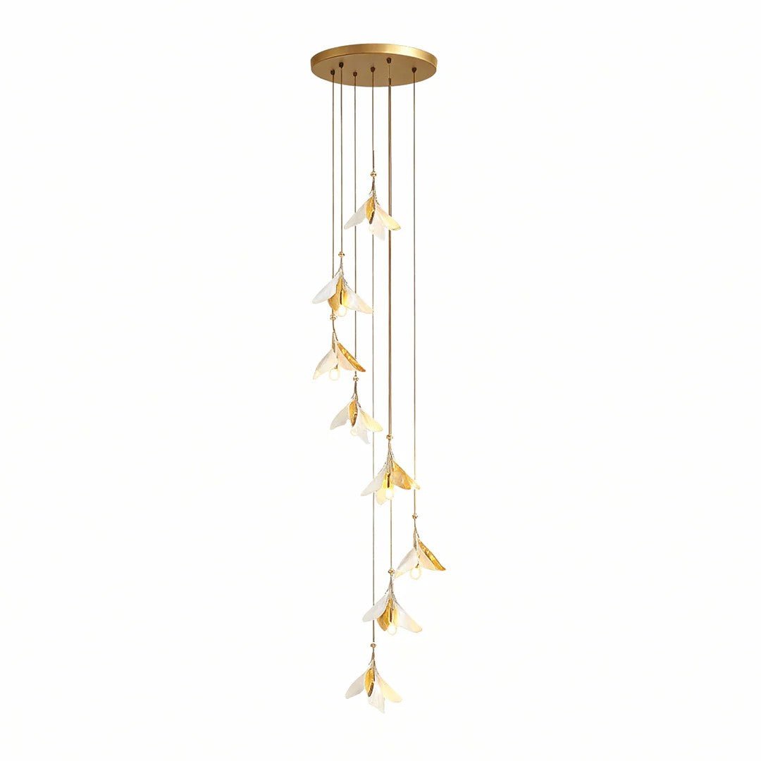 Staircase Chandelier Ideas Art Ceramic Flower Ceiling Light - Jecanoli