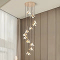 Staircase Chandelier Ideas Art Ceramic Flower Ceiling Light - Jecanoli