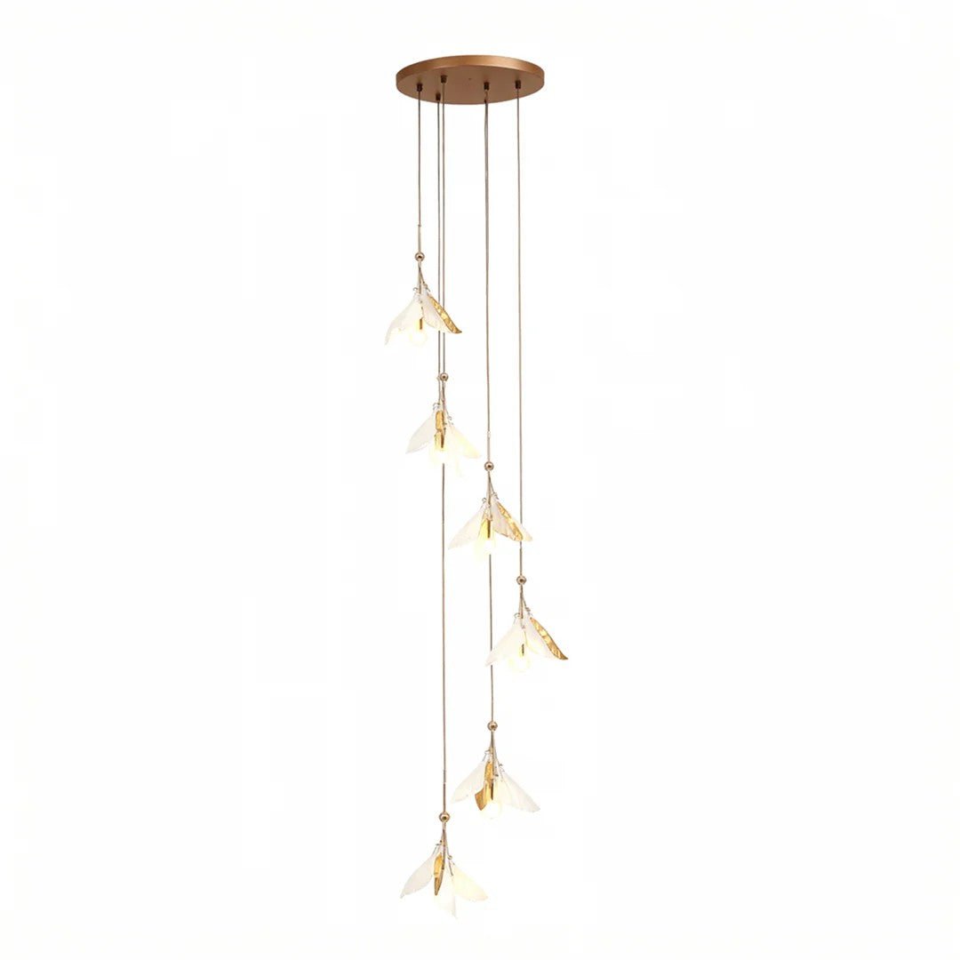 Staircase Chandelier Ideas Art Ceramic Flower Ceiling Light - Jecanoli