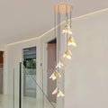 Staircase Chandelier Ideas Art Ceramic Flower Ceiling Light - Jecanoli