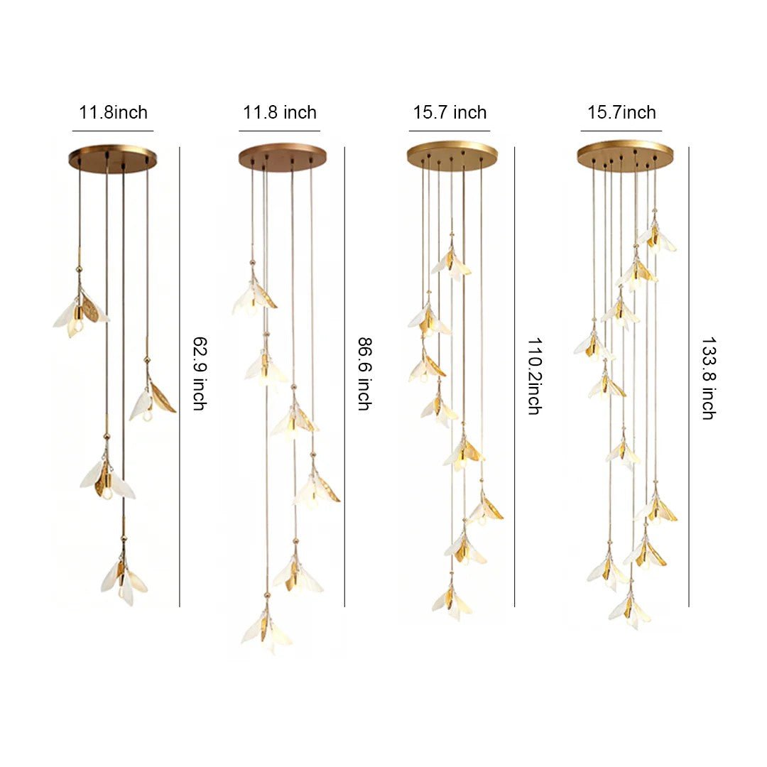 Staircase Chandelier Ideas Art Ceramic Flower Ceiling Light - Jecanoli