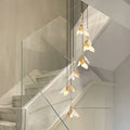 Staircase Chandelier Ideas Art Ceramic Flower Ceiling Light - Jecanoli