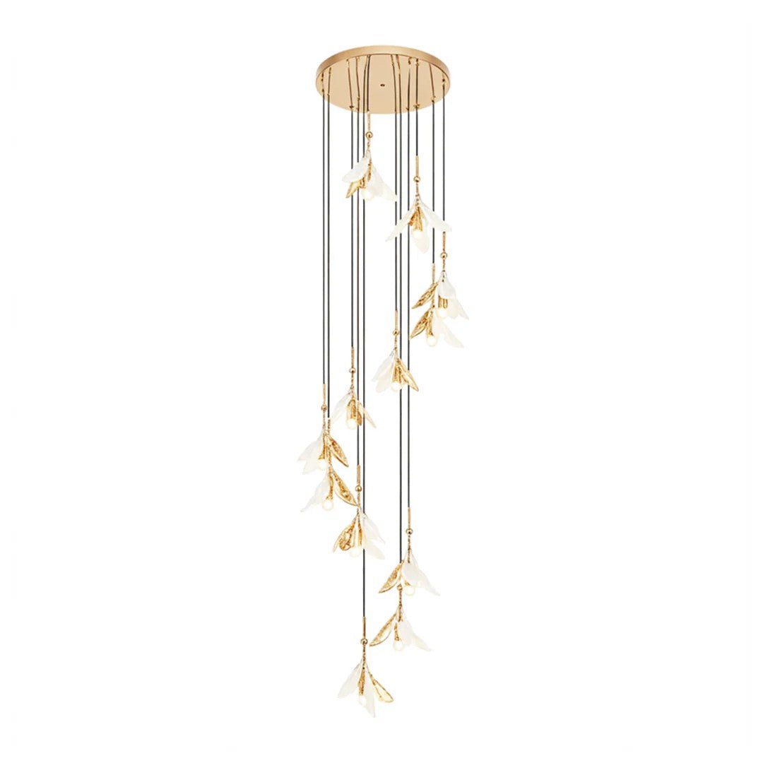 Staircase Chandelier Ideas Art Ceramic Flower Ceiling Light - Jecanoli