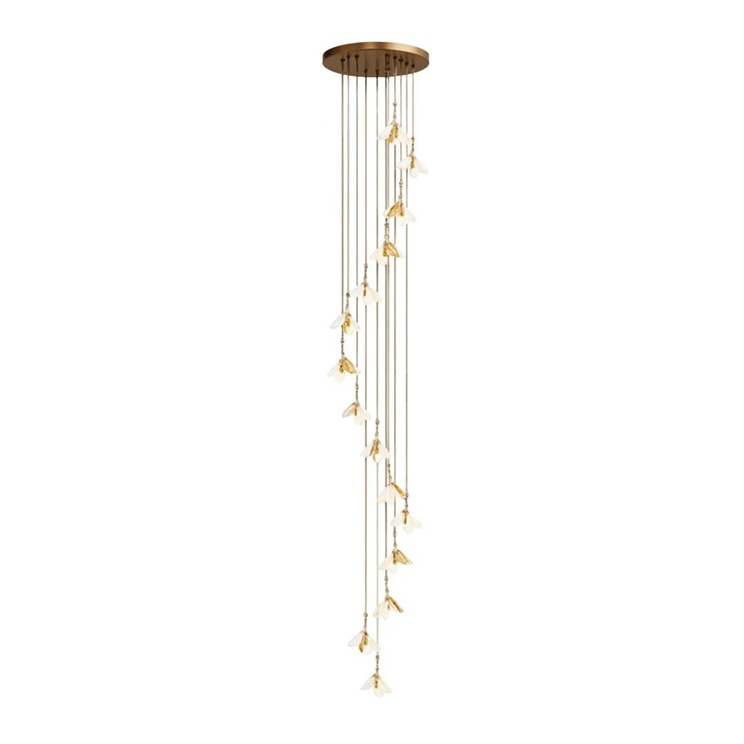 Staircase Chandelier Ideas Art Ceramic Flower Ceiling Light - Jecanoli