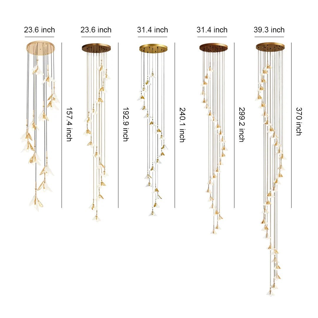 Staircase Chandelier Ideas Art Ceramic Flower Ceiling Light - Jecanoli