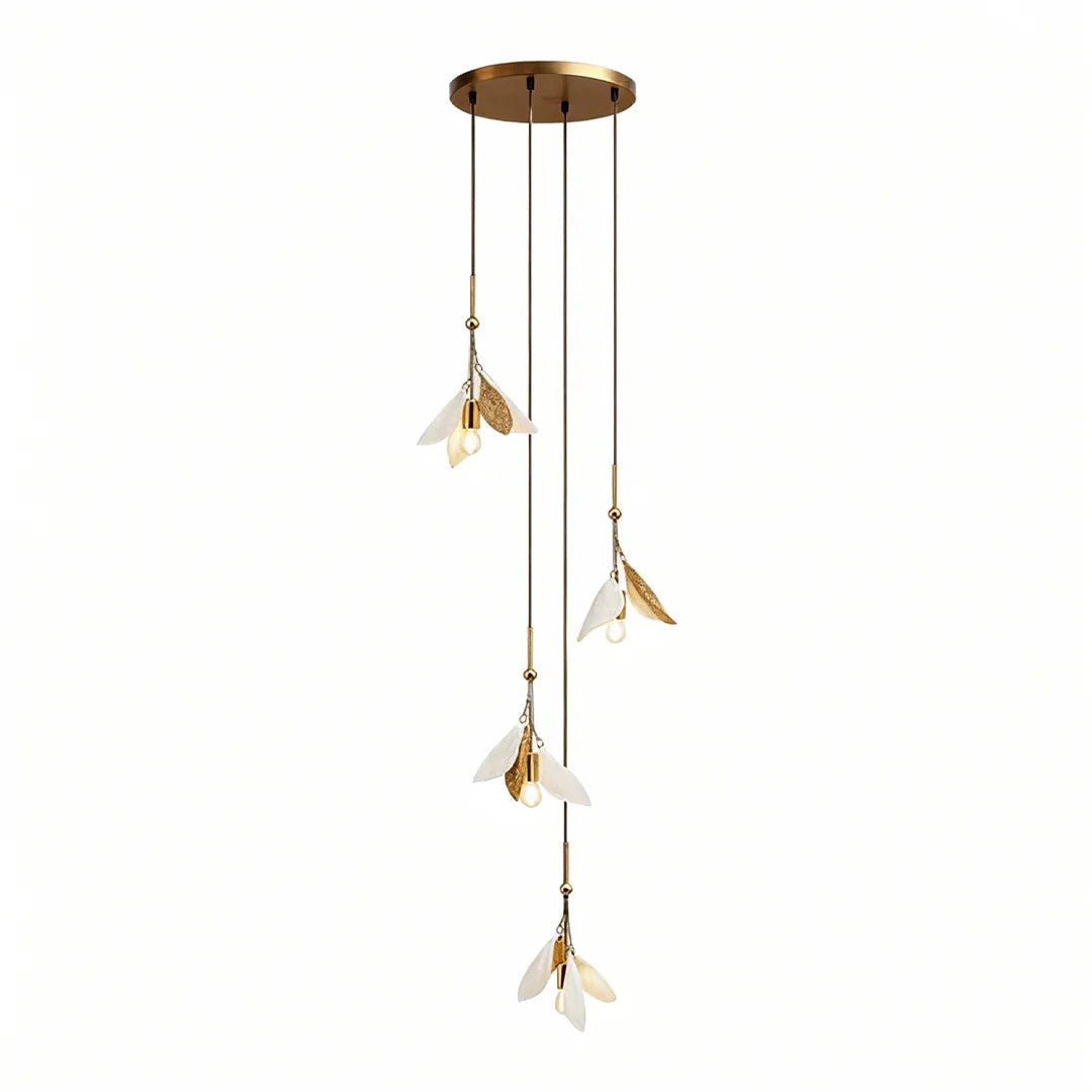 Staircase Chandelier Ideas Art Ceramic Flower Ceiling Light - Jecanoli