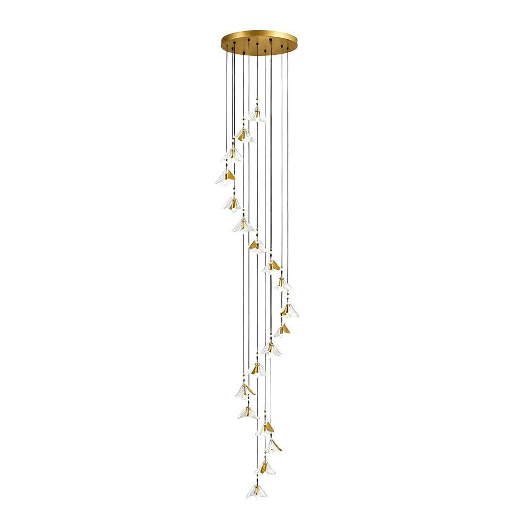 Staircase Chandelier Ideas Art Ceramic Flower Ceiling Light - Jecanoli