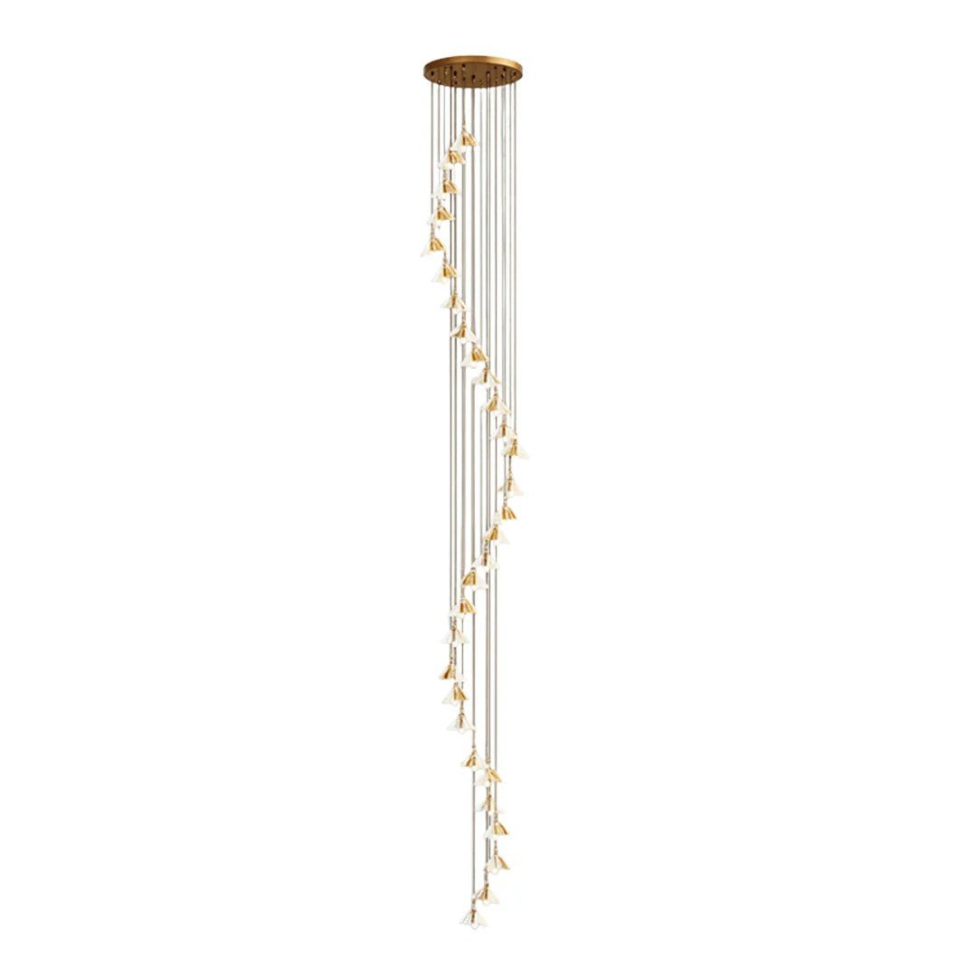 Staircase Chandelier Ideas Art Ceramic Flower Ceiling Light - Jecanoli