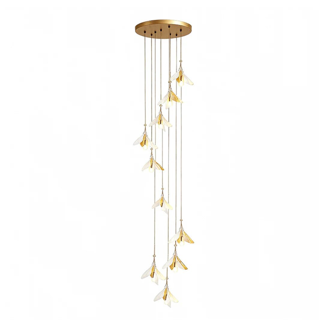Staircase Chandelier Ideas Art Ceramic Flower Ceiling Light - Jecanoli