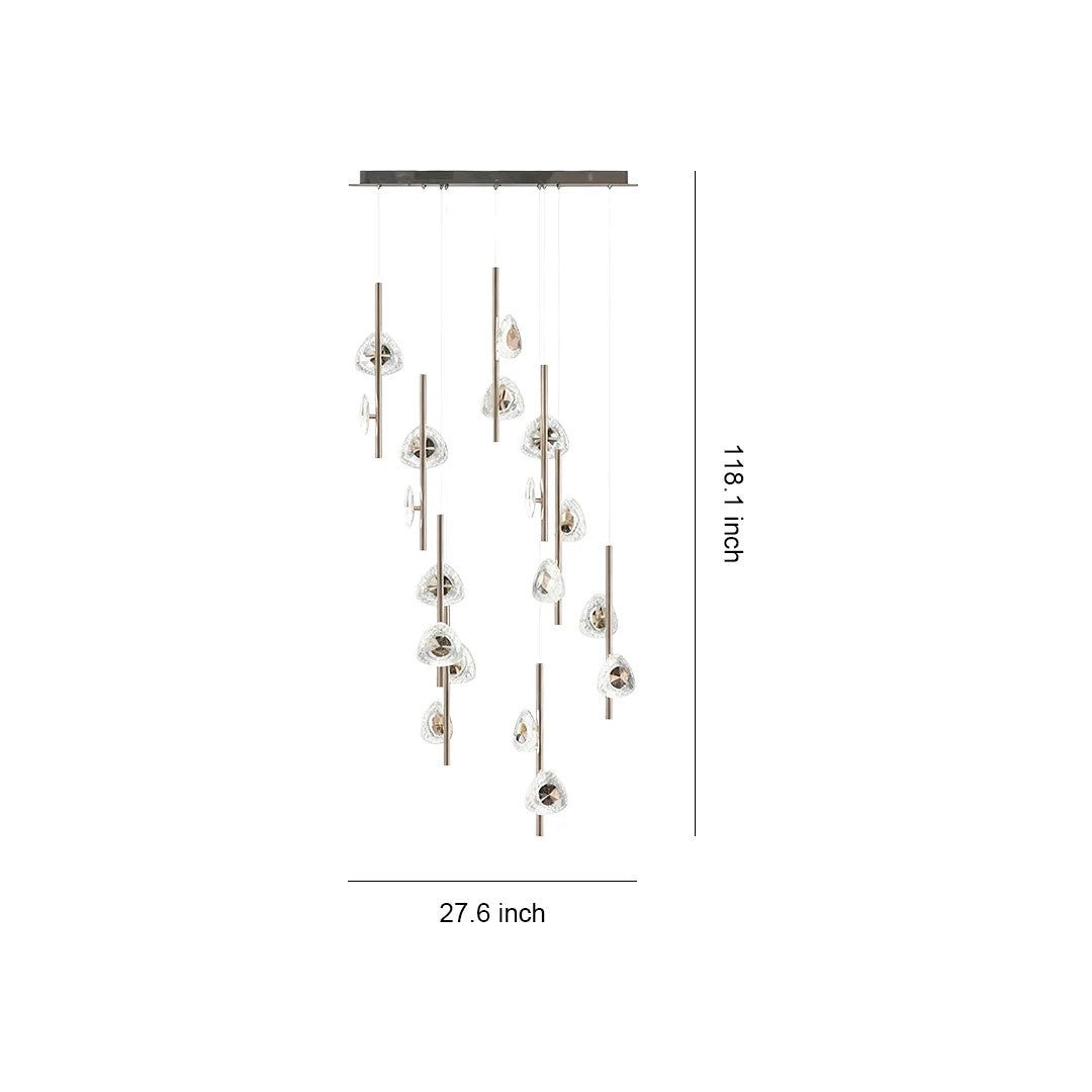 Staircase Crystal Chandelier Modern Aluminum Ceiling Light - Jecanoli