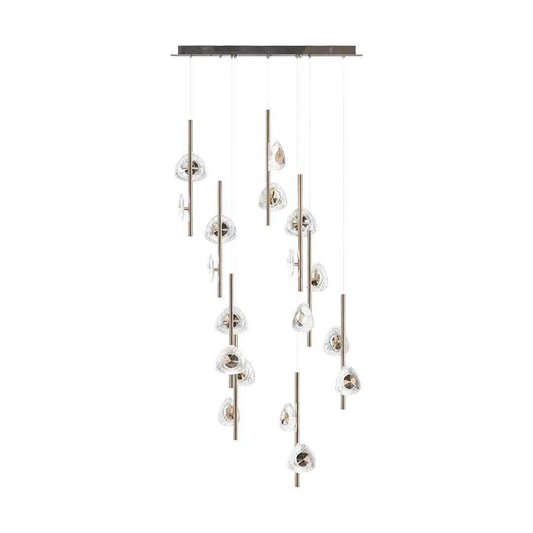 Staircase Crystal Chandelier Modern Aluminum Ceiling Light - Jecanoli
