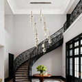 Staircase Crystal Chandelier Modern Aluminum Ceiling Light - Jecanoli