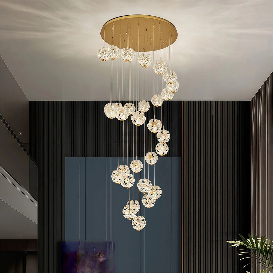 Staircase Crystal Chandelier Modern Luxury High Ceiling Light - Jecanoli