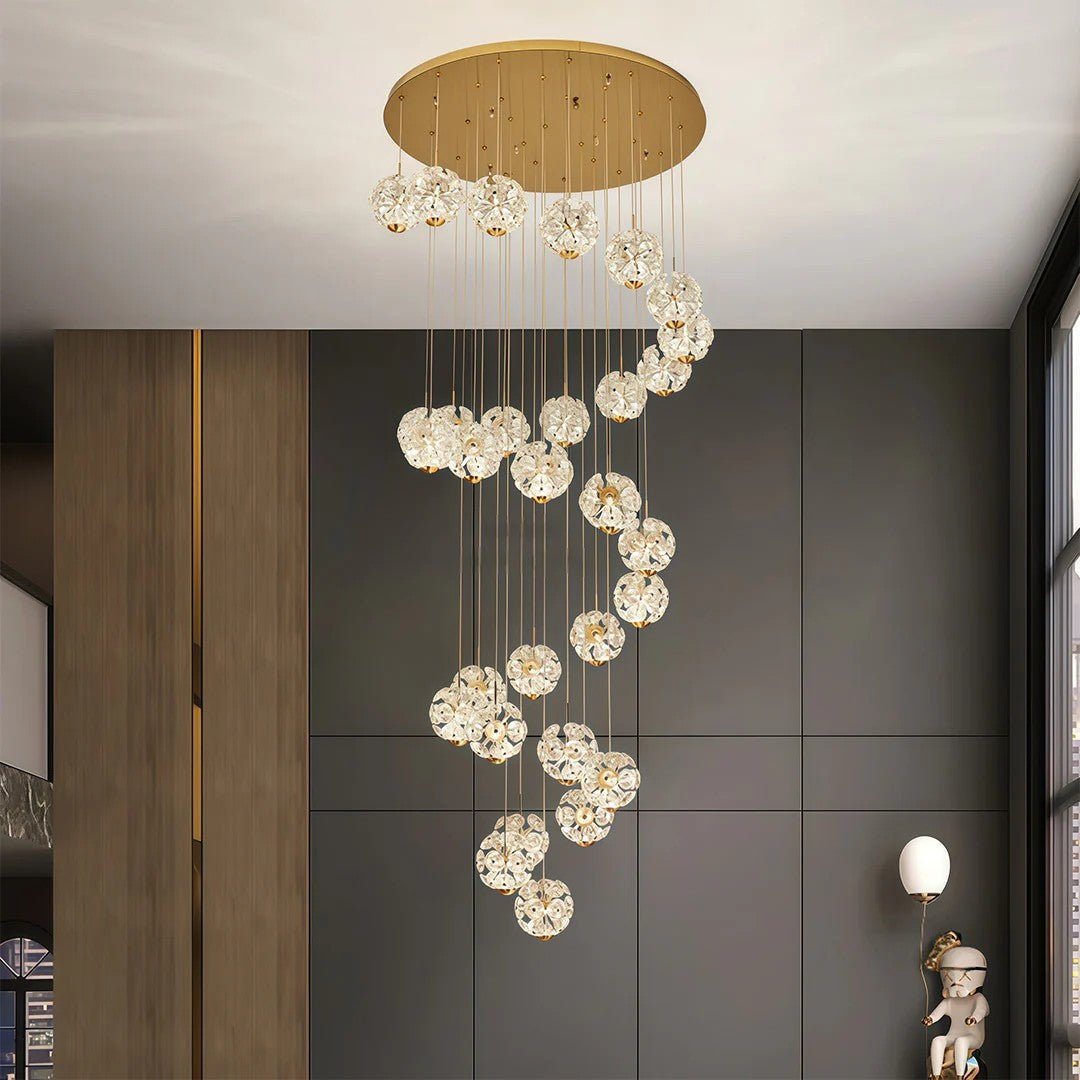 Staircase Crystal Chandelier Modern Luxury High Ceiling Light - Jecanoli