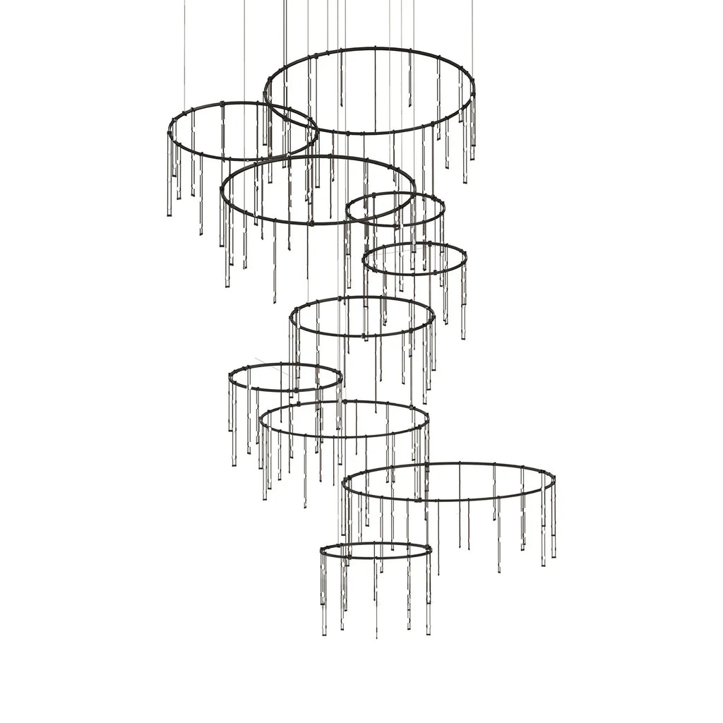 Modern Art Design Multi-layers Rings Vertical LED Chandelier