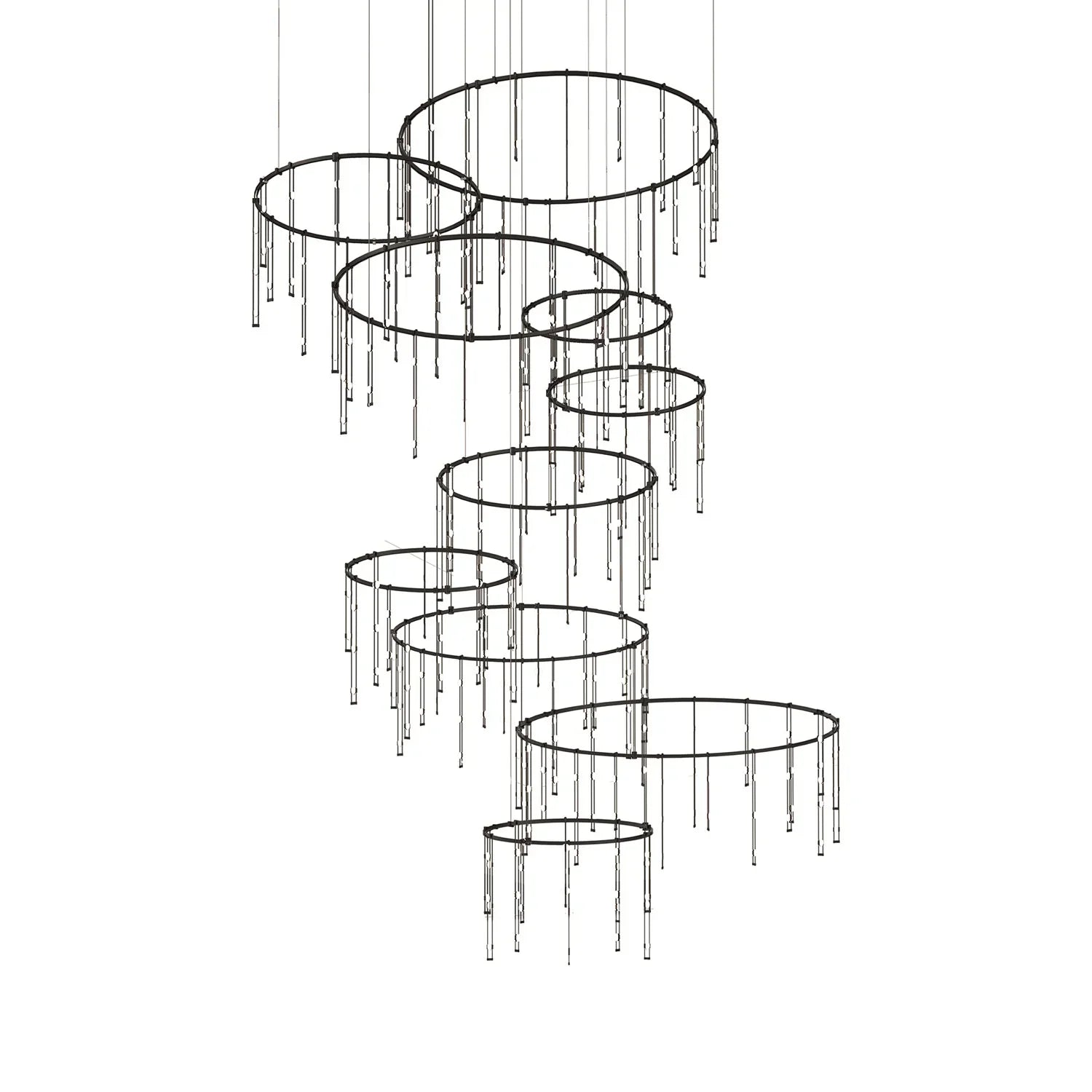 Modern Art Design Multi-layers Rings Vertical LED Chandelier