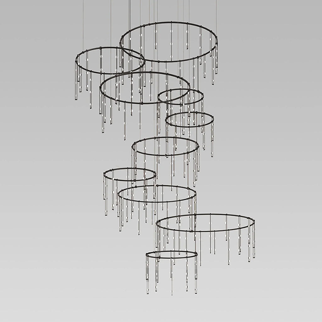 Modern Art Design Multi-layers Rings Vertical LED Chandelier