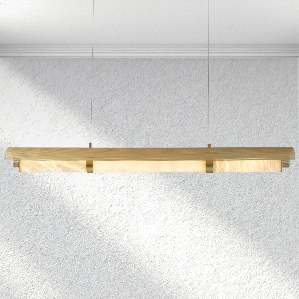 Swaroevan Mirage Alabaster Linear Chandelier - Jecanoli