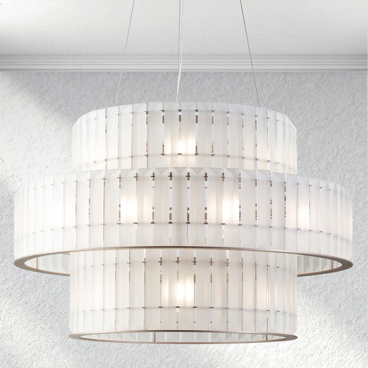 Swaroevan Parallel Round Chandelier - Triple LayerJecanoli