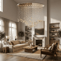Sylvane LED K9 Crystal Branch Chandelier - L 59.1″ × W 11.8″ × H 59.1″Amber & ClearWarm LightBlushlighting