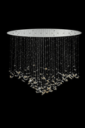 Sylvane LED K9 Crystal Branch Chandelier - L 59.1″ × W 11.8″ × H 59.1″Amber & ClearWarm LightBlushlighting