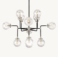 Sylviaspacesus Bistro Globe Clear Glass 12-Light Chandelier 42‘’ - Jecanoli