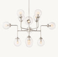 Sylviaspacesus Bistro Globe Clear Glass 12-Light Chandelier 42‘’ - Jecanoli
