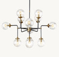 Sylviaspacesus Bistro Globe Clear Glass 12-Light Chandelier 42‘’ - Jecanoli