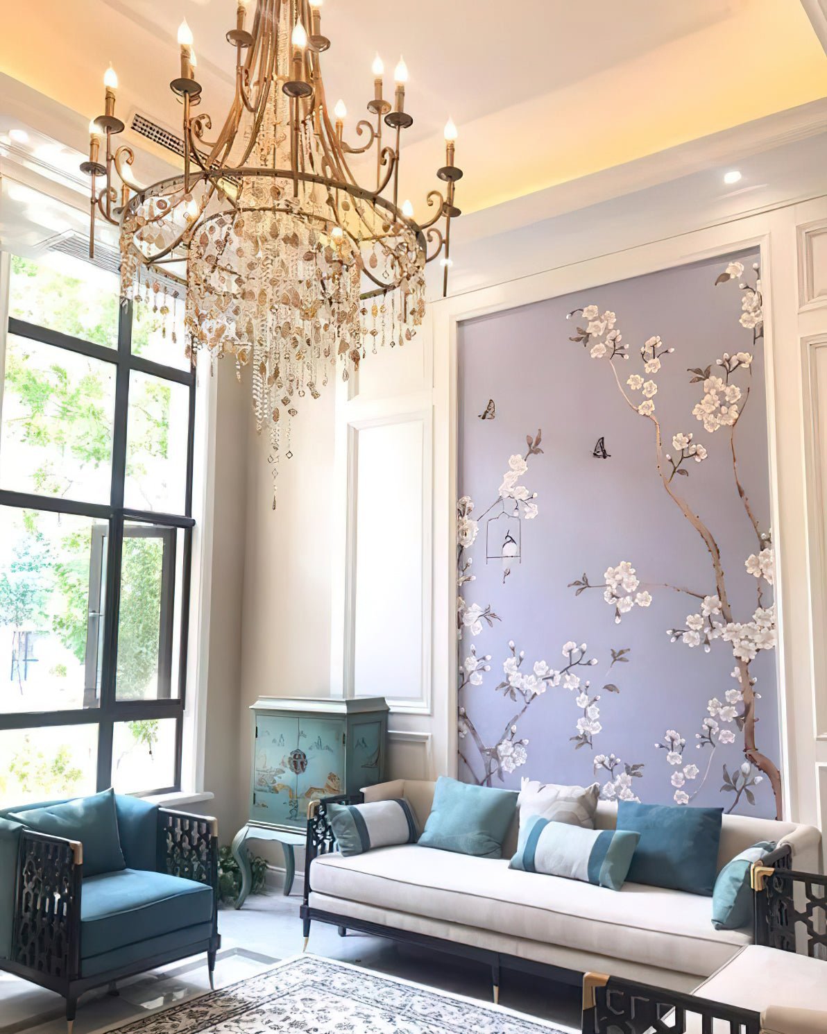 Tatum Lux Shell Crystal Chandelier - 9 Heads ∅ 31.5″ x H 47.2″/ Dia 80cm x H 120cmCopper & Clear Crystal - Manor Lights