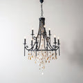 Tatum Lux Shell Crystal Chandelier - 9 Heads ∅ 31.5″ x H 47.2″/ Dia 80cm x H 120cmBlack & Clear Crystal - Manor Lights
