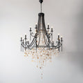 Tatum Lux Shell Crystal Chandelier - 18 Heads ∅ 47.2″ x H 70.9″ / Dia 120cm x H 180cmBlack & Clear Crystal - Manor Lights