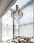 Tatum Lux Shell Crystal Chandelier - 18 Heads ∅ 47.2″ x H 70.9″ / Dia 120cm x H 180cmCopper & Clear Crystal - Manor Lights