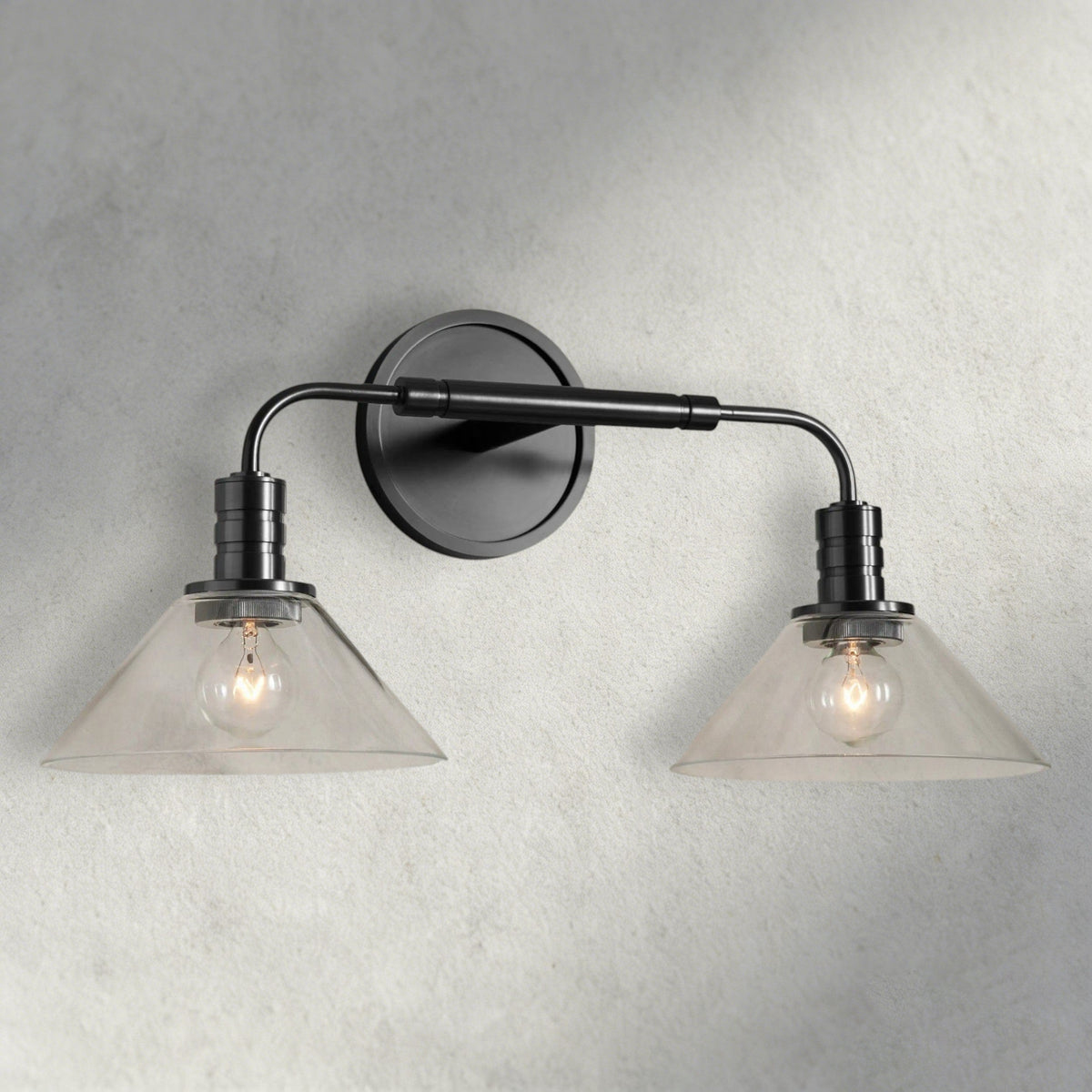 Bronze / Clear Theron Double Sconce