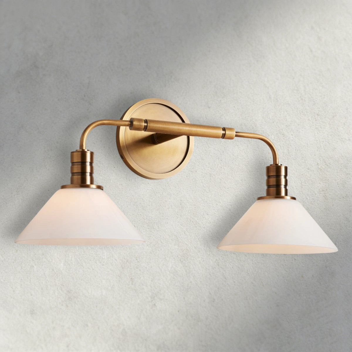 Brass / Milk Theron Double Sconce