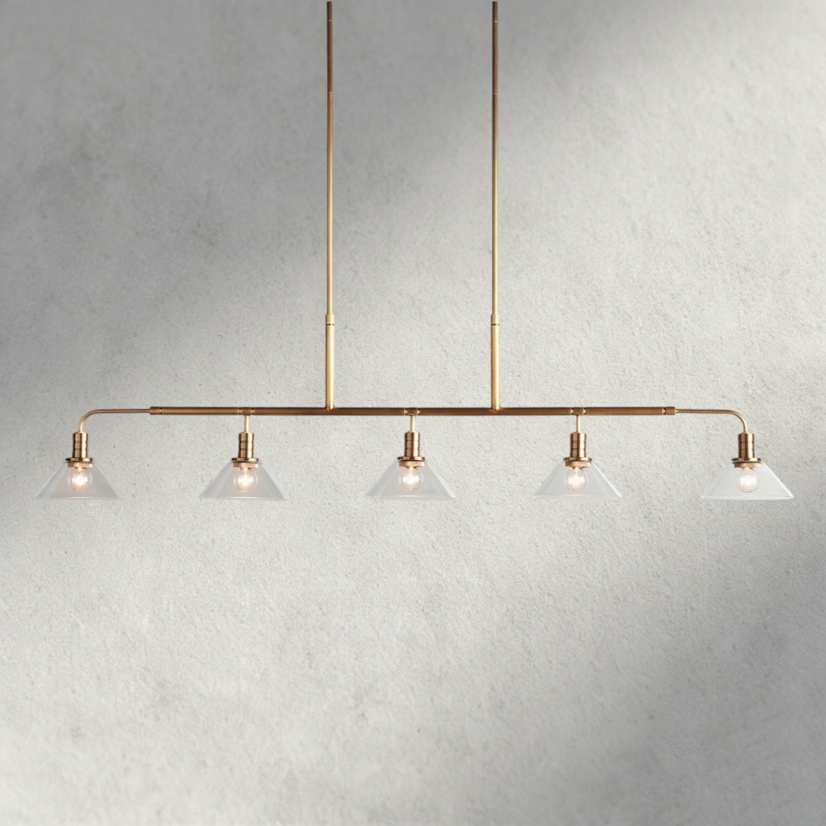 Brass / 60" / Clear Theron Linear Chandelier 50", 60"