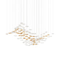 Tidal Art Glass Chandelier (With Canopy) - L 82.7″ x W 23.6″ x H 78.7″Clear & GoldWarm Light - Jecanoli